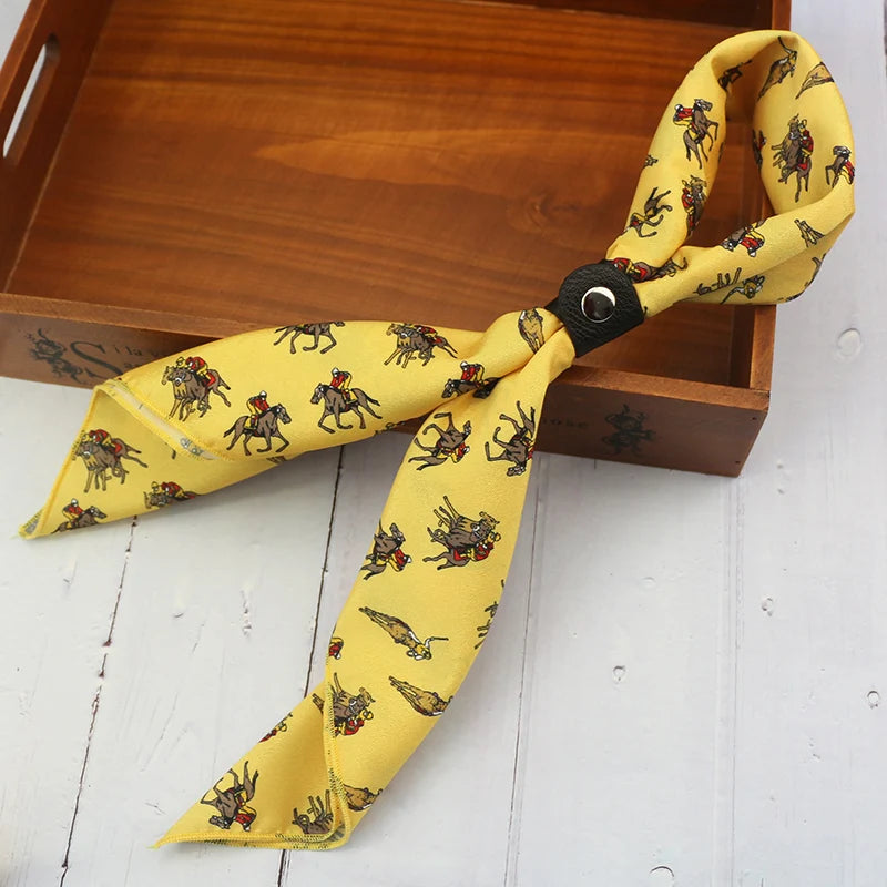 DMSLIDERZ | Men's Vintage Silk Scarf Buckle Printed Square Scarf