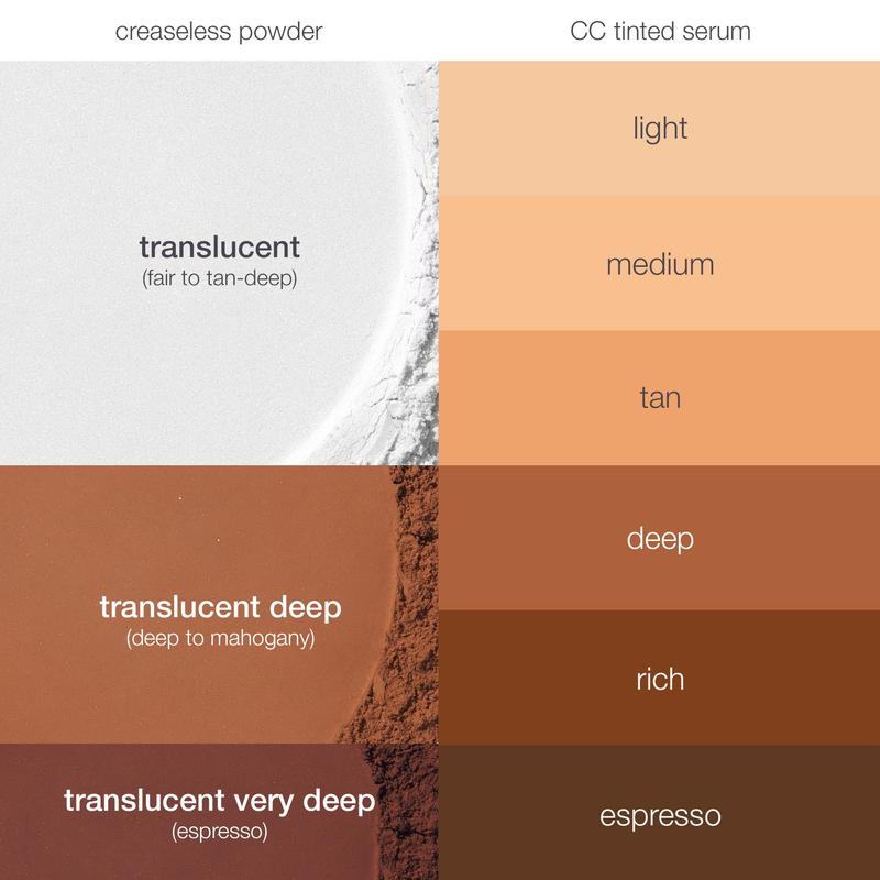 Summer skin essentials - CC color-correcting tinted serum + creaseless setting powder
