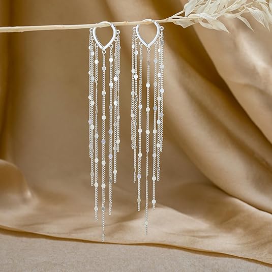 14K Gold-Plated Long Tassel Earrings