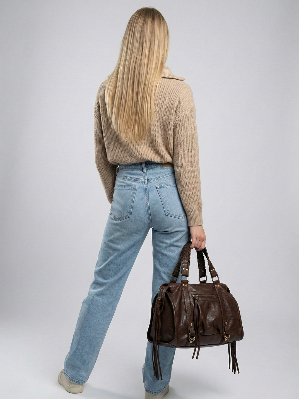Brown Vegan   Leather Handbag for School | Cortona