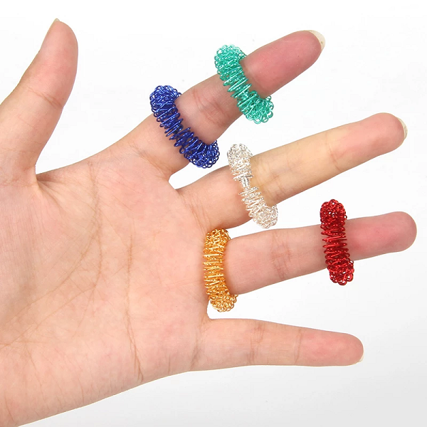 Acupressure Spiked Finger Massage Rings With Sensory Impressions