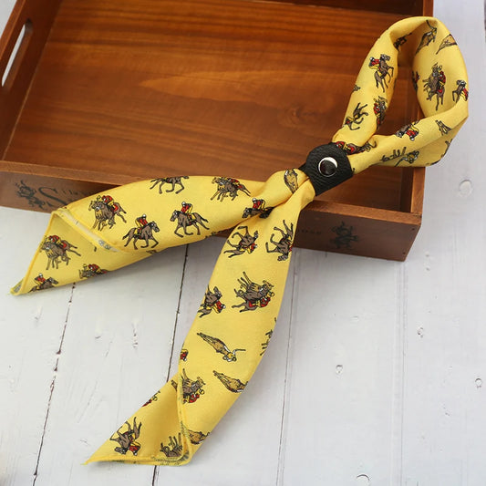 DMSLIDERZ | Men's Vintage Silk Scarf Buckle Printed Square Scarf