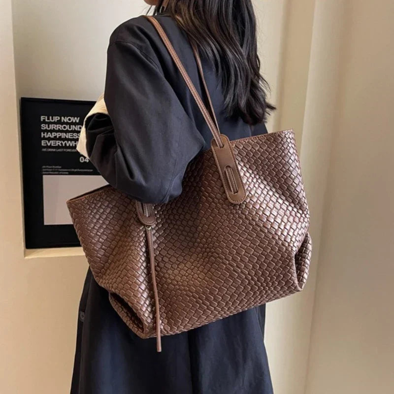 Brown vegan leather work bag | The GENOVA