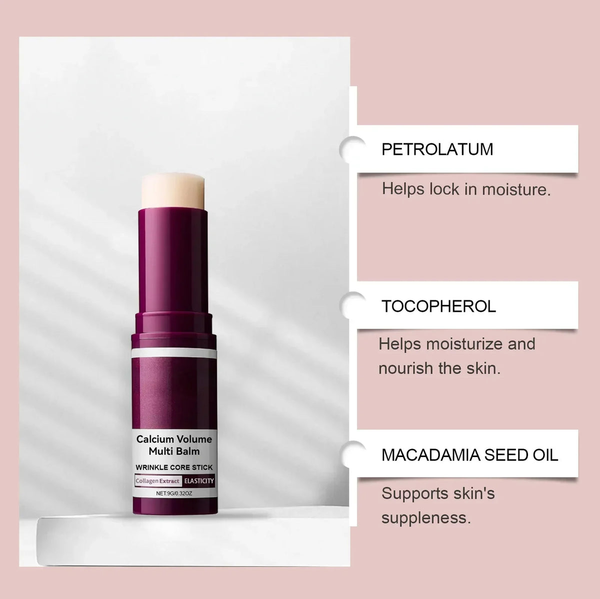 Collagen Moisturizing Balm Stick for Face and Neck – Hydrating Skin Stick for Use Before Makeup