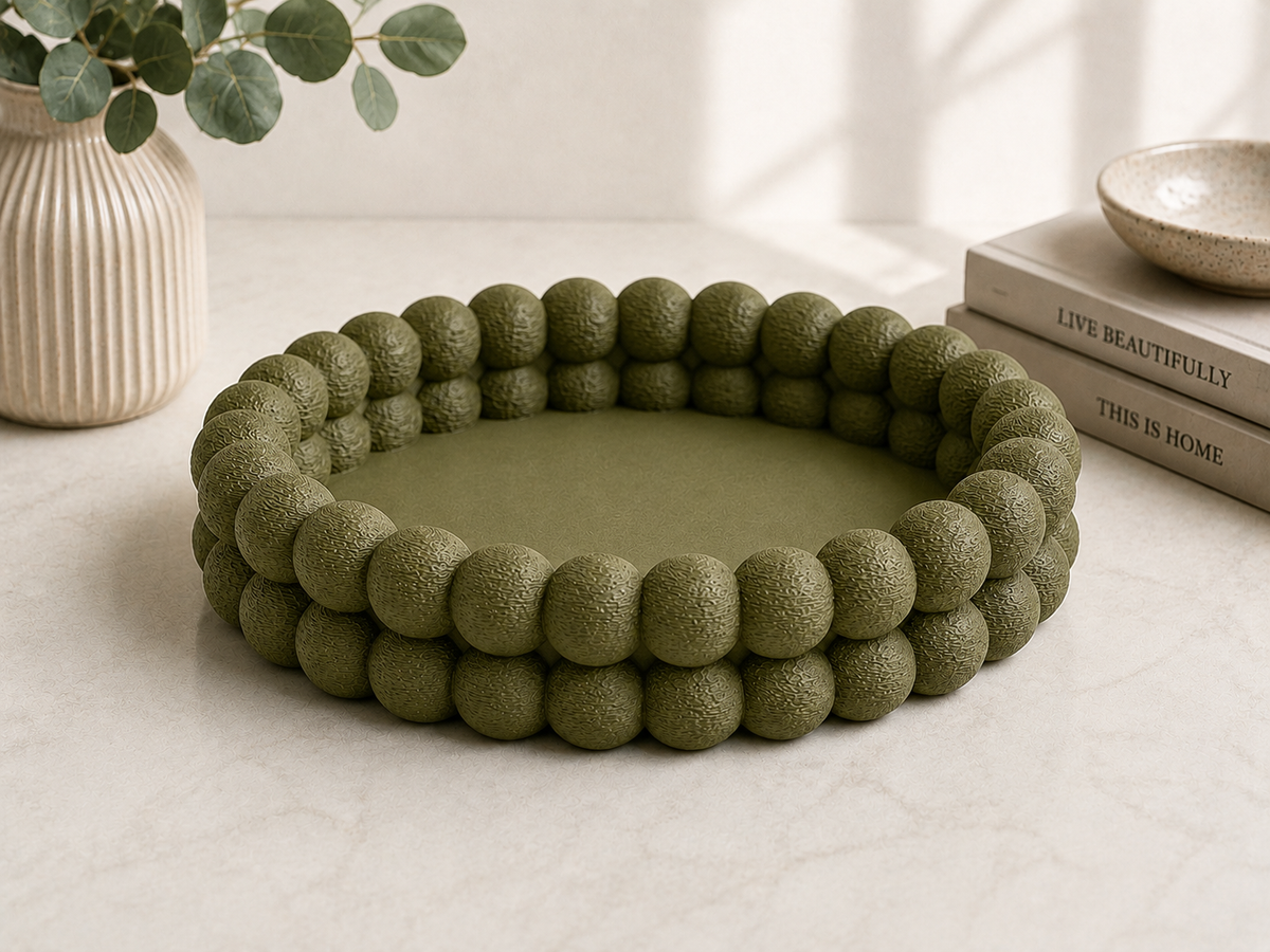 Beaded Round Tray