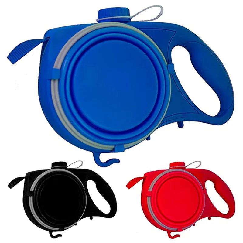 4-in-1 Multifunctional Dog Leash with Water Bottle & Bowl