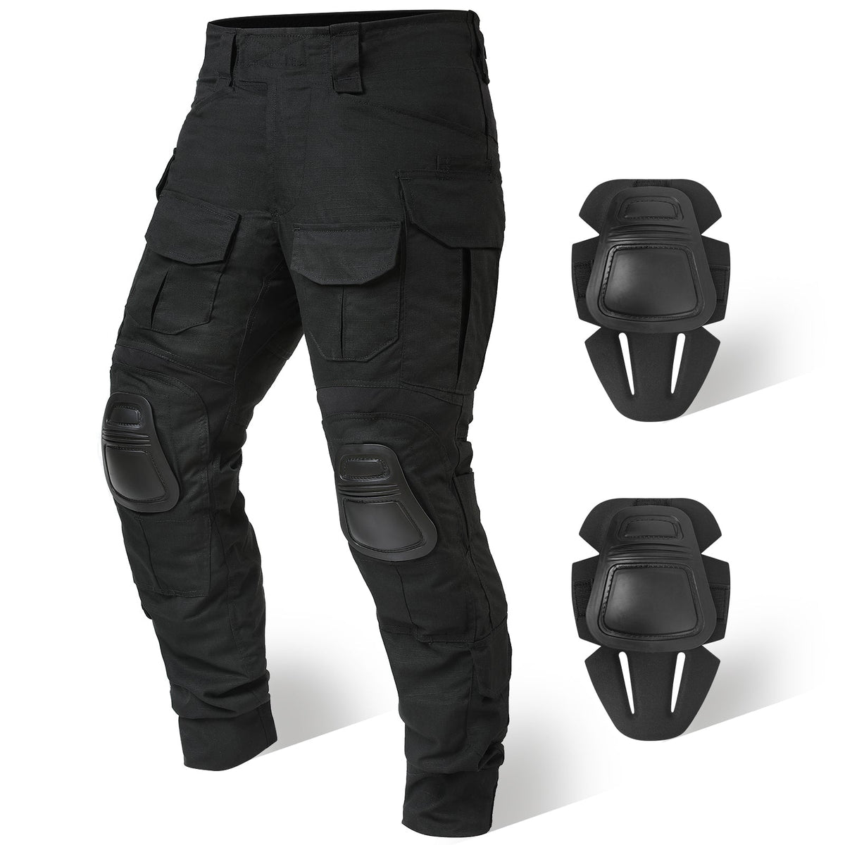 Rip-Stop Camo Combat Trousers with Knee Pads