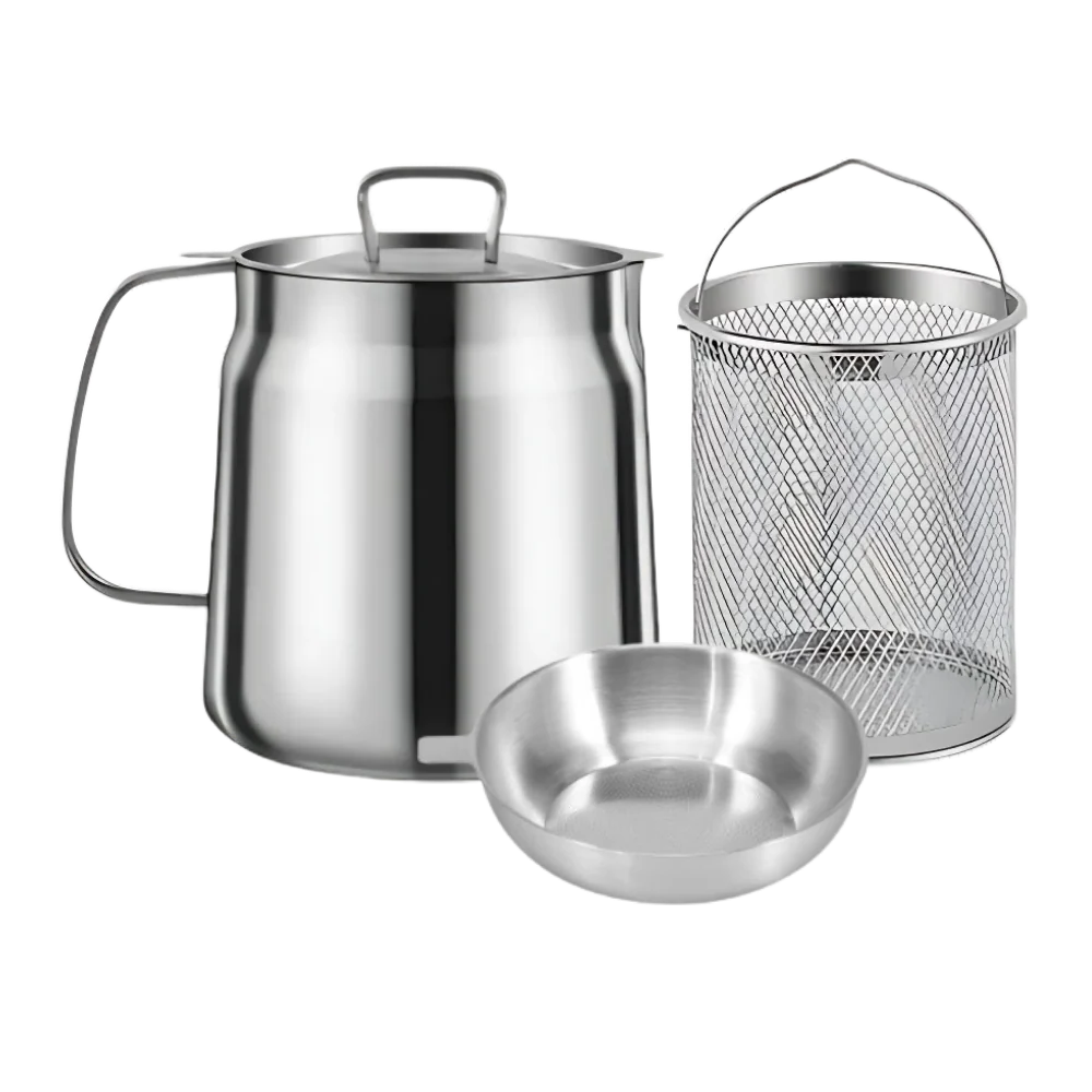 2-in-1 Stainless Steel Deep Frying Pot